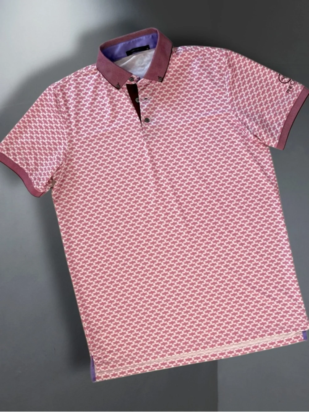 Greyson Thunderbird Polo Men M Pink Golf Performance Shirt Pine Canyon - Picture 5 of 13